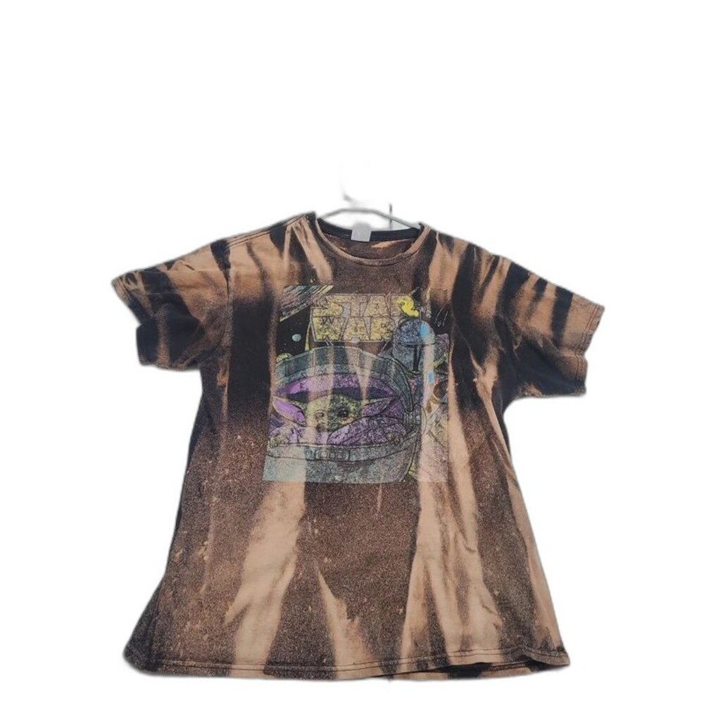 Star wars Grogu Custom bleached t-shirt